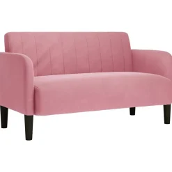 vidaXL Sofá Loveseat terciopelo 109 cm Rosa Discount