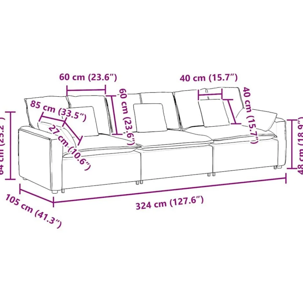 vidaXL Accesorios Para Sofás-Sofá modular con cojines