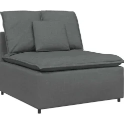 vidaXL Sofá modular con módulo central y cojines 100 cm Gris oscuro Sale