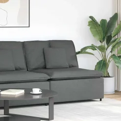 vidaXL Sofá modular con módulo central y cojines 100 cm Gris oscuro Sale