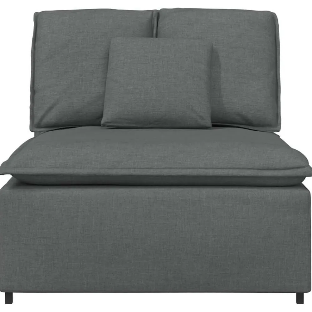vidaXL Sofá modular con módulo central y cojines 100 cm Gris oscuro Sale