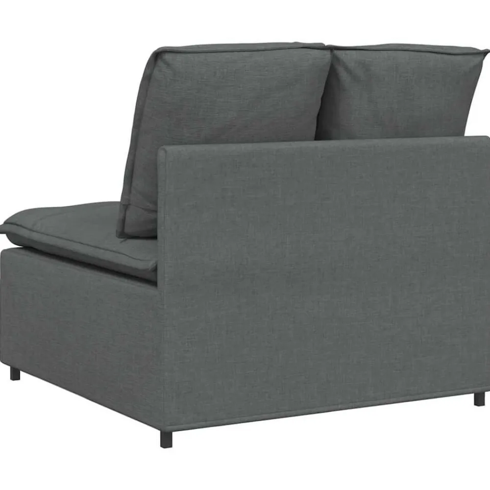 vidaXL Sofá modular con módulo central y cojines 100 cm Gris oscuro Sale