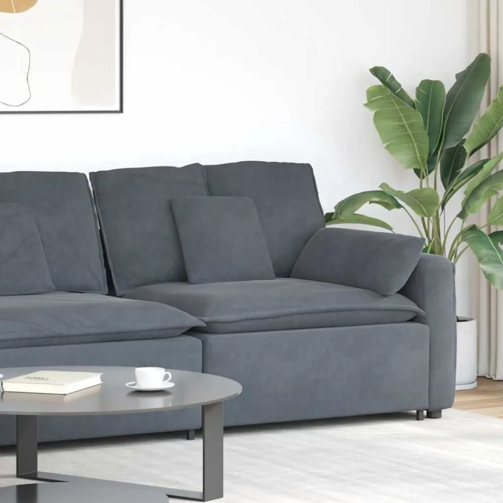 vidaXL Accesorios Para Sofás-Sofá modular con reposabrazos y cojines 100 cm