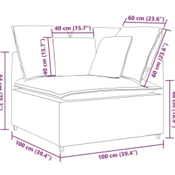 vidaXL Accesorios Para Sofás-Sofá modular de esquina con cojines 100 cm