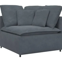vidaXL Sofá modular de esquina con cojines 100 cm Gris oscuro