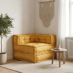 vidaXL Sofá modular de tela 70x70x54 Amarillo
