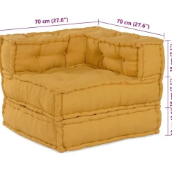 vidaXL Sofá modular de tela 70x70x54 Amarillo