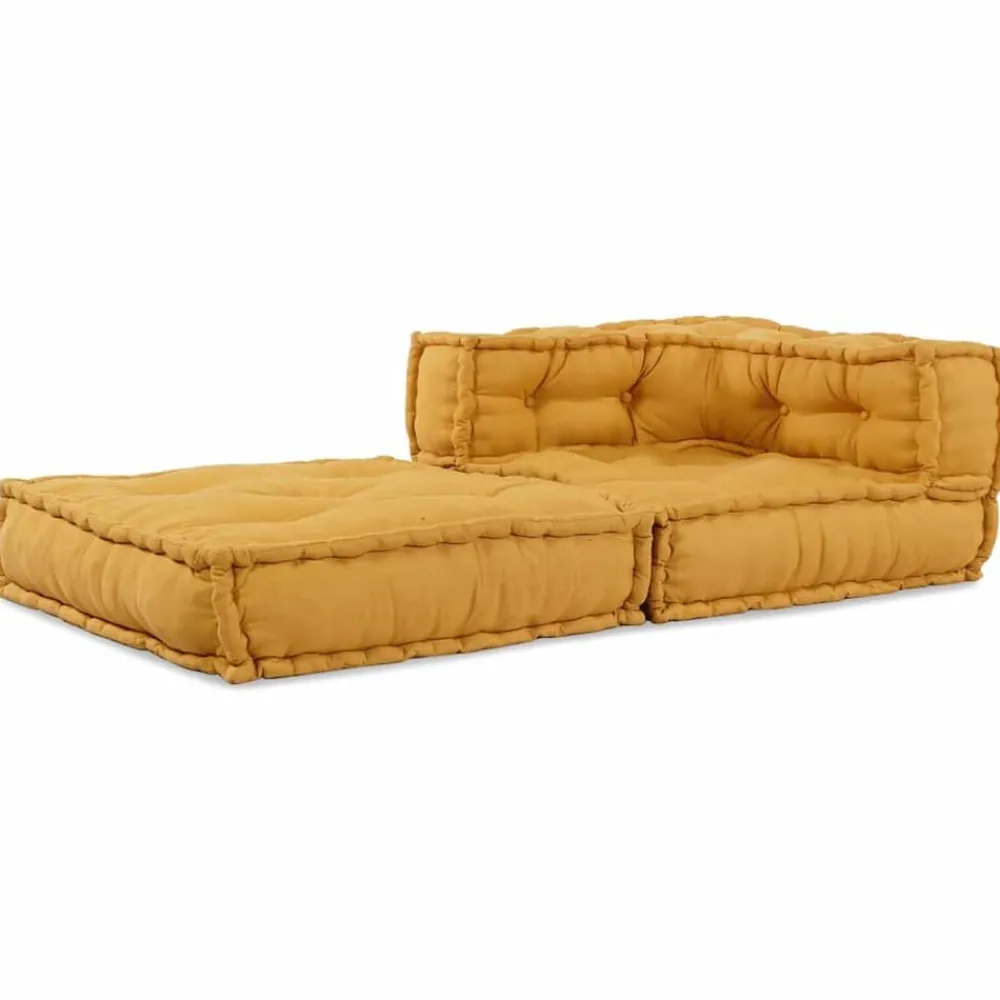 vidaXL Sofá modular de tela 70x70x54 Amarillo
