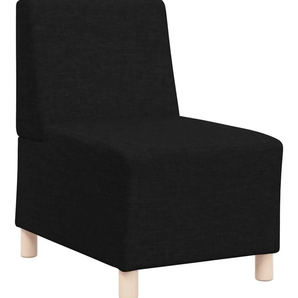 vidaXL Sofá modular sin brazos, tela negra, 55 cm Negro Hot