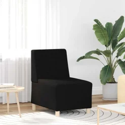 vidaXL Sofá modular sin brazos, tela negra, 55 cm Negro Hot