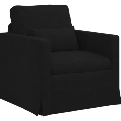 vidaXL Sofá 78 x 78 x 80 cm tela Negro