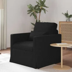 vidaXL Sofá 78 x 78 x 80 cm tela Negro
