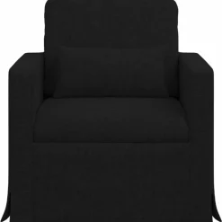 vidaXL Sofá 78 x 78 x 80 cm tela Negro