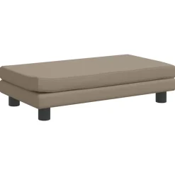 vidaXL Sofá niños y reposapiés cuero sintético 100x50x30 cm Capuchino Discount