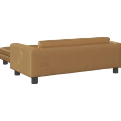 vidaXL Sofá para niños con reposapiés terciopelo marrón 100x50x30 cm Marrón New