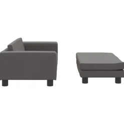 Niños vidaXL Mobiliario Para Bebés Y Niños Pequeños-Sofá para niños con reposapiés cuero sintético 100x50x30cm