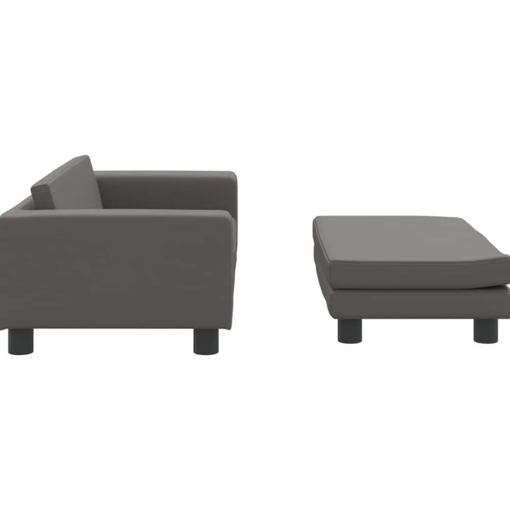 Niños vidaXL Mobiliario Para Bebés Y Niños Pequeños-Sofá para niños con reposapiés cuero sintético 100x50x30cm