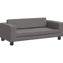 Niños vidaXL Mobiliario Para Bebés Y Niños Pequeños-Sofá para niños con reposapiés cuero sintético 100x50x30cm