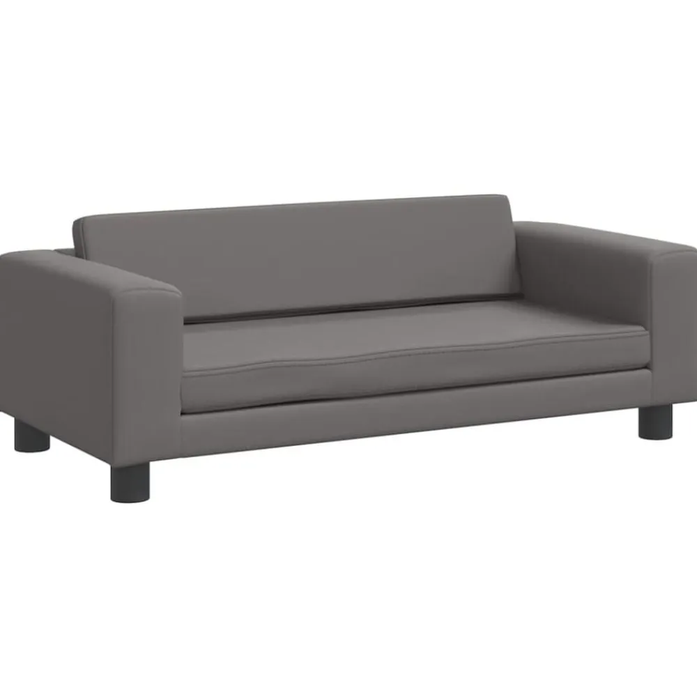 Niños vidaXL Mobiliario Para Bebés Y Niños Pequeños-Sofá para niños con reposapiés cuero sintético 100x50x30cm