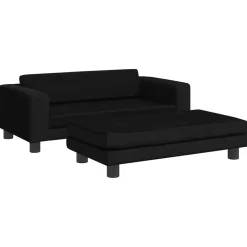 vidaXL Sofá para niños con reposapiés terciopelo 100x50x30 cm Negro Online