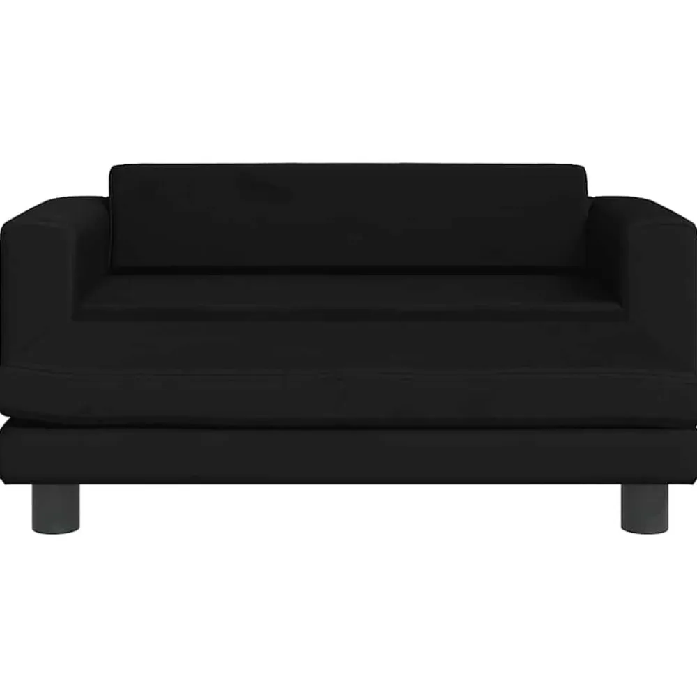 vidaXL Sofá para niños con reposapiés terciopelo 100x50x30 cm Negro Online