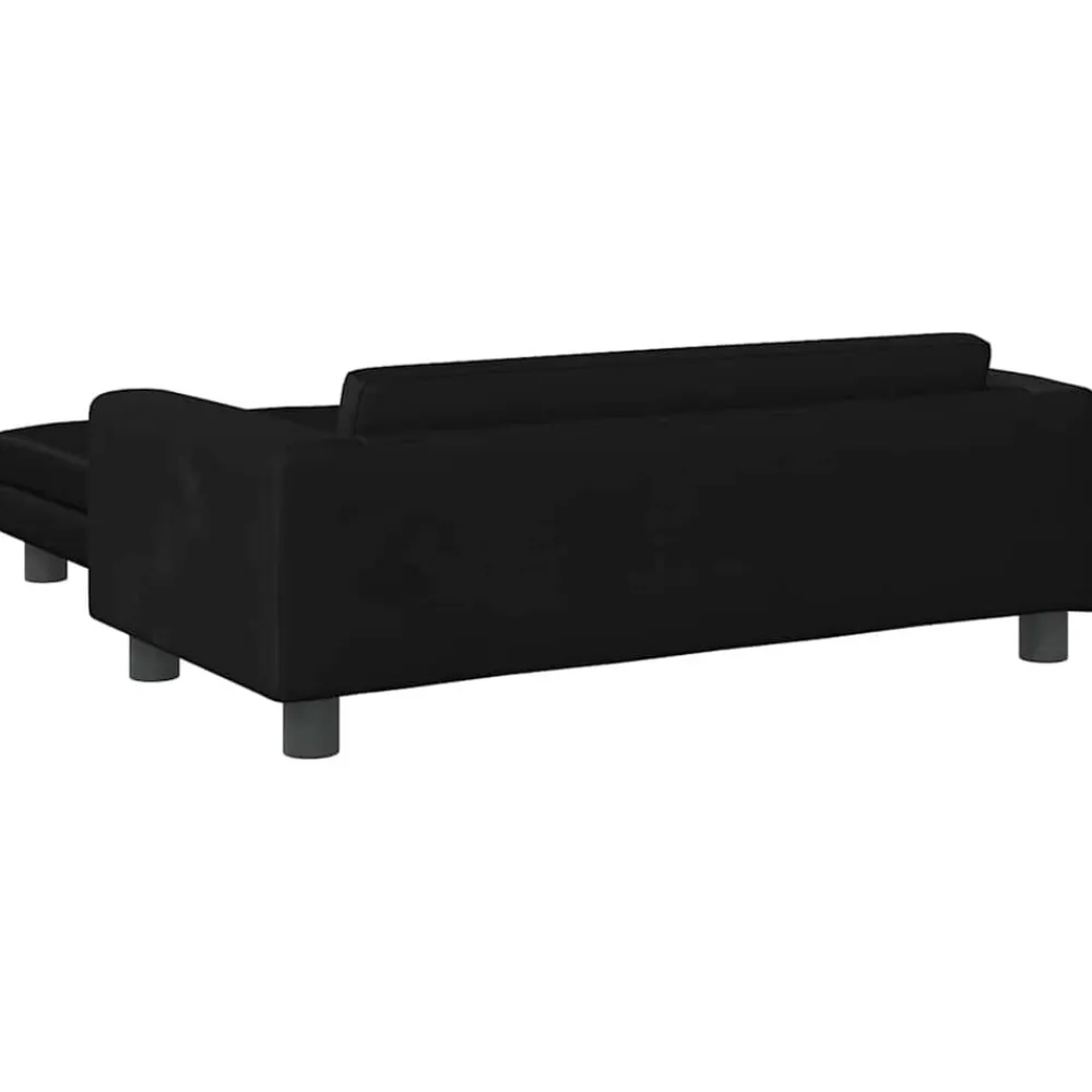 vidaXL Sofá para niños con reposapiés terciopelo 100x50x30 cm Negro Online