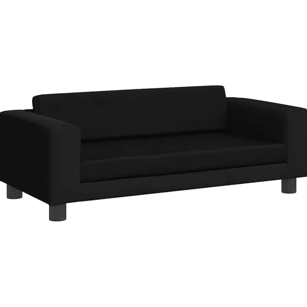 vidaXL Sofá para niños con reposapiés terciopelo 100x50x30 cm Negro Online