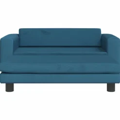 vidaXL Sofá para niños con reposapiés terciopelo 100x50x30 cm Azul Online