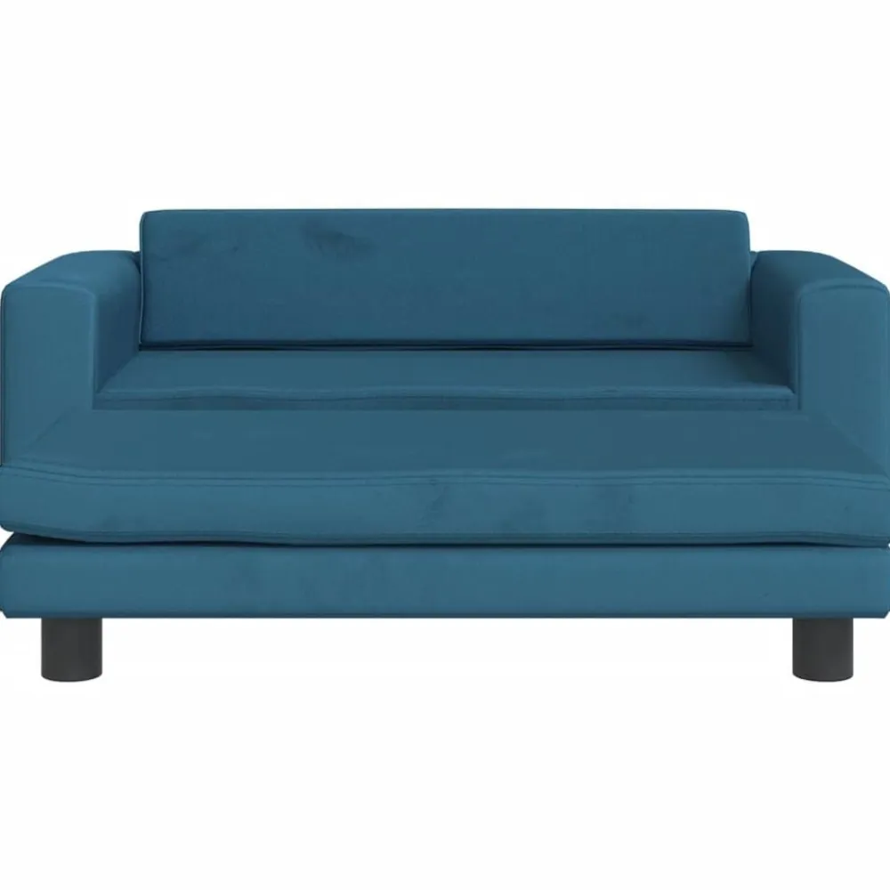 vidaXL Sofá para niños con reposapiés terciopelo 100x50x30 cm Azul Online