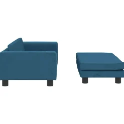 vidaXL Sofá para niños con reposapiés terciopelo 100x50x30 cm Azul Online