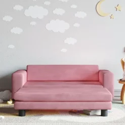 Niños vidaXL Mobiliario Para Bebés Y Niños Pequeños-Sofá para niños con reposapiés terciopelo 100x50x30 cm