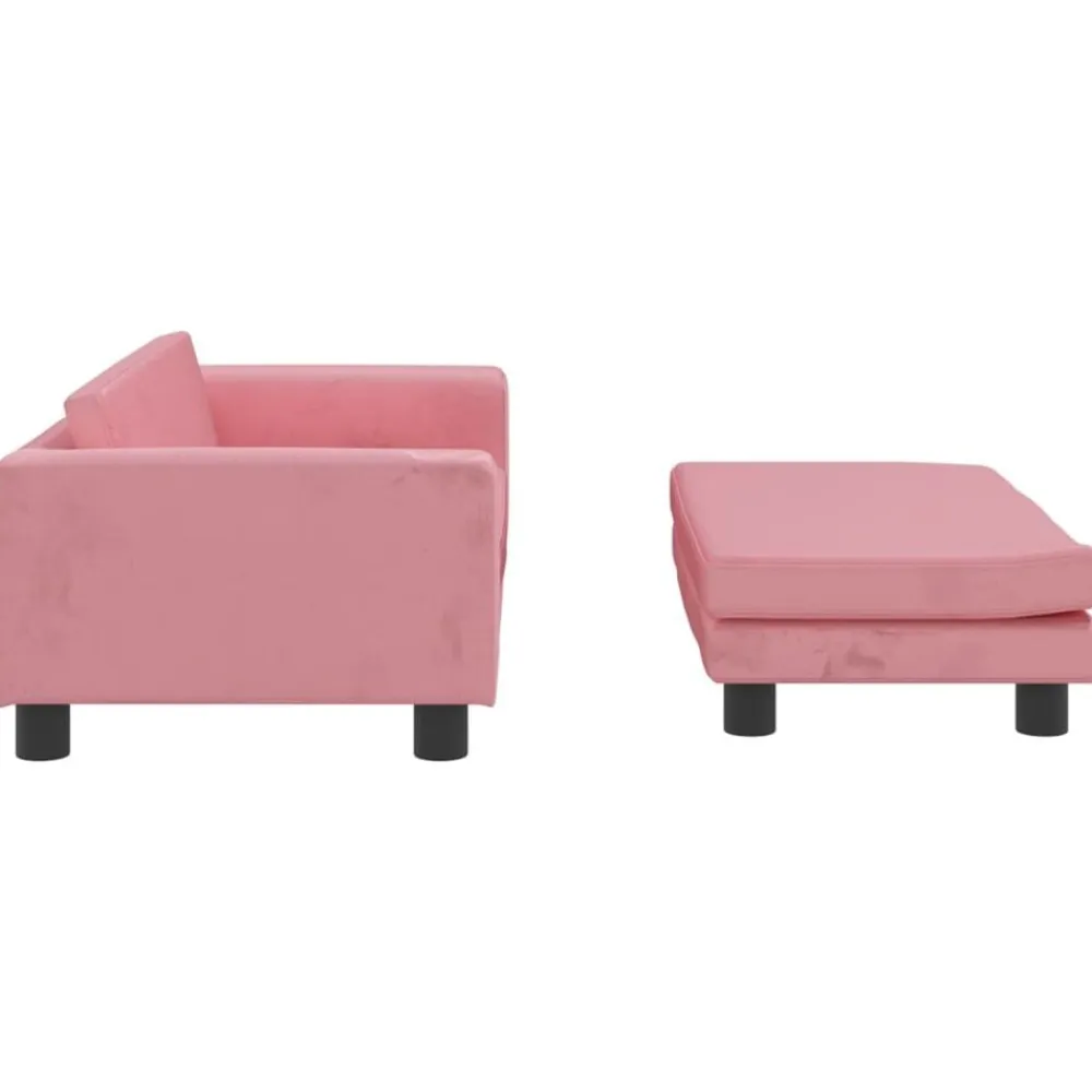 Niños vidaXL Mobiliario Para Bebés Y Niños Pequeños-Sofá para niños con reposapiés terciopelo 100x50x30 cm
