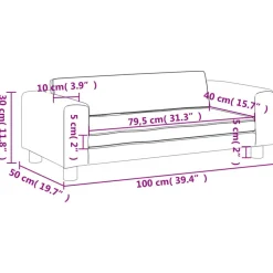 Niños vidaXL Mobiliario Para Bebés Y Niños Pequeños-Sofá para niños con reposapiés terciopelo 100x50x30 cm