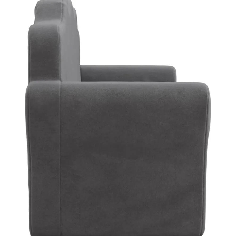 Niños vidaXL Mobiliario Para Bebés Y Niños Pequeños-Sofá para niños de 2 plazas de felpa suave gris