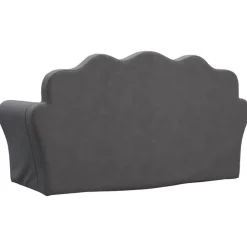 Niños vidaXL Mobiliario Para Bebés Y Niños Pequeños-Sofá para niños de 2 plazas de felpa suave gris
