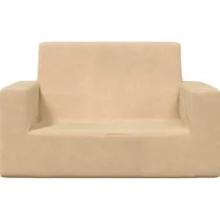 vidaXL Sofá para niños de 2 plazas de felpa suave color Crema Sale