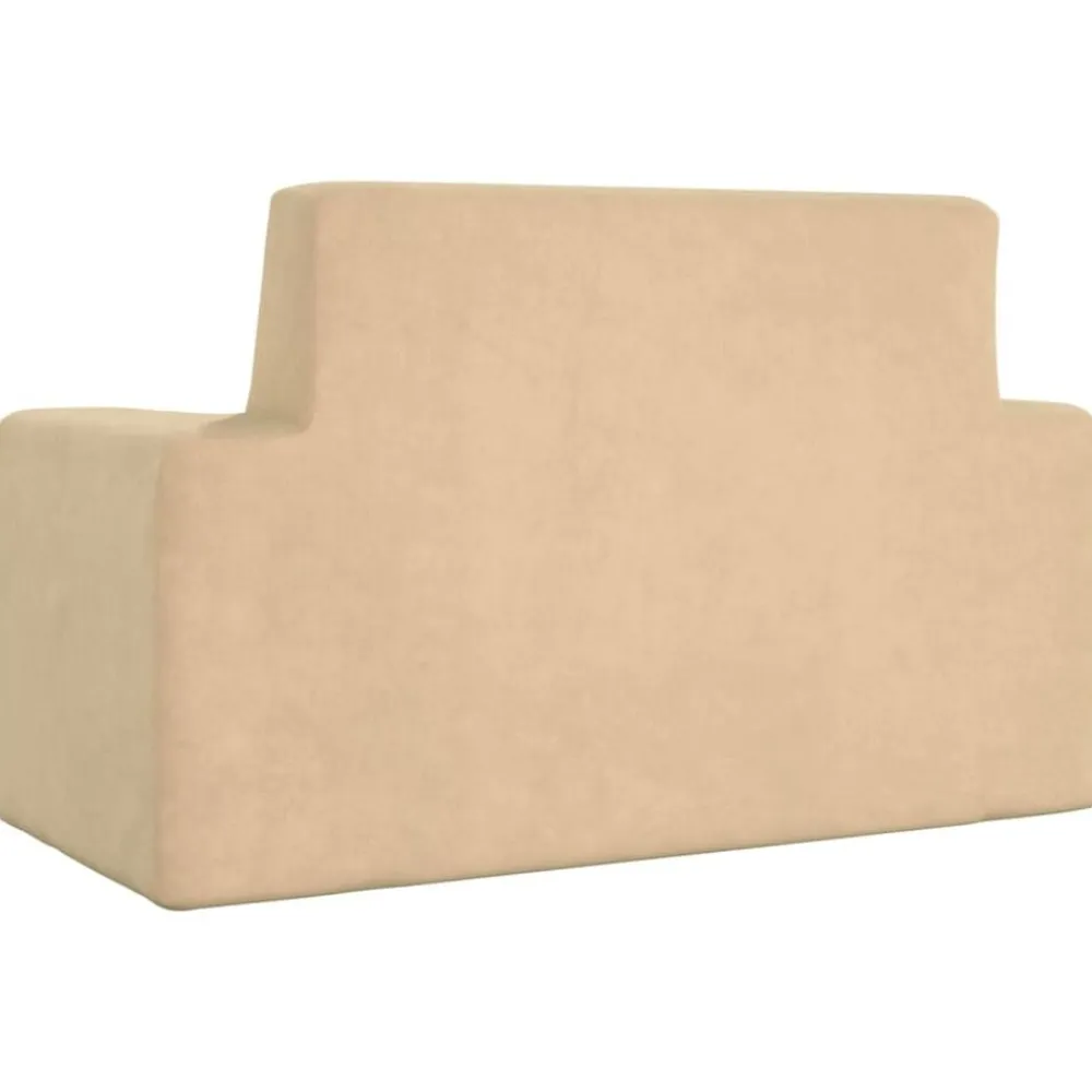 vidaXL Sofá para niños de 2 plazas de felpa suave color Crema Sale