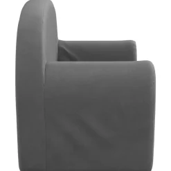 Niños vidaXL Mobiliario Para Bebés Y Niños Pequeños-Sofá para niños de 2 plazas felpa suave gris