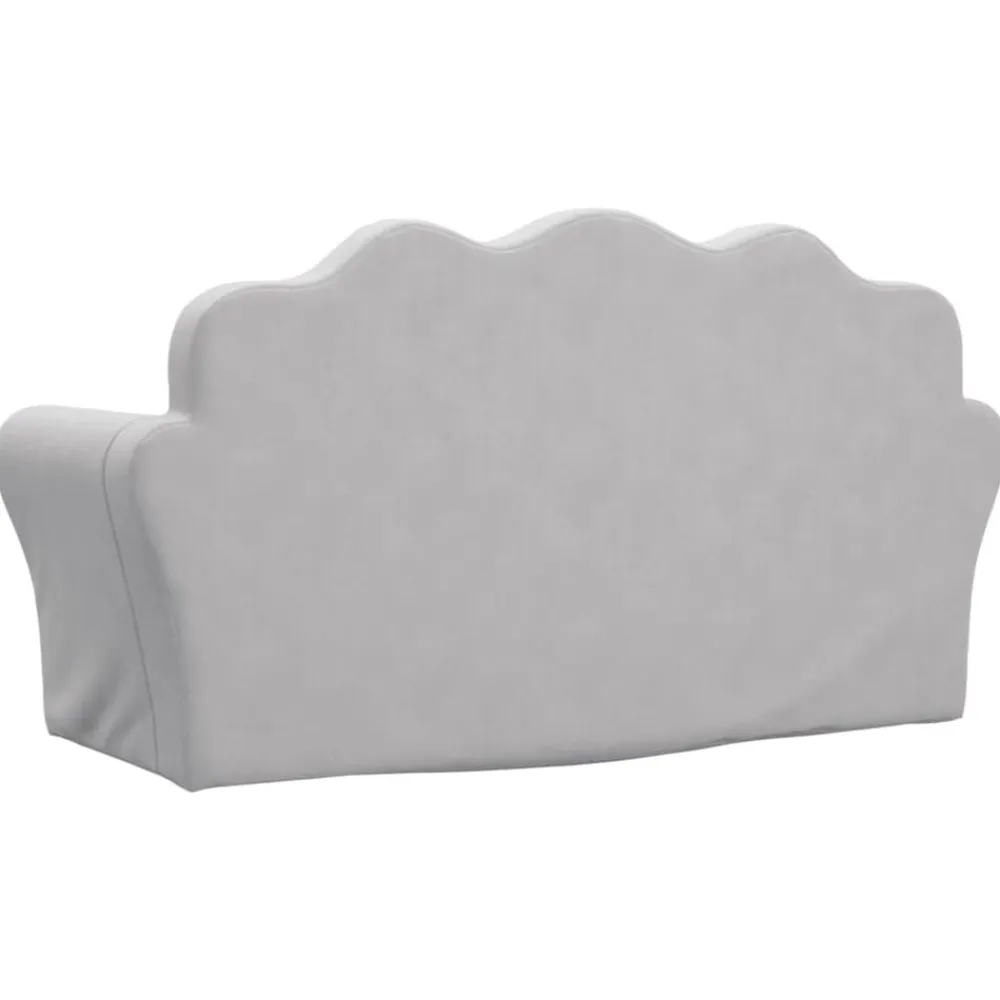 vidaXL Sofá para niños de 2 plazas felpa suave Gris claro New