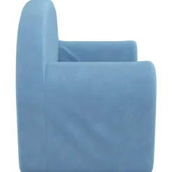 vidaXL Sofá para niños de 2 plazas de felpa suave Azul Sale