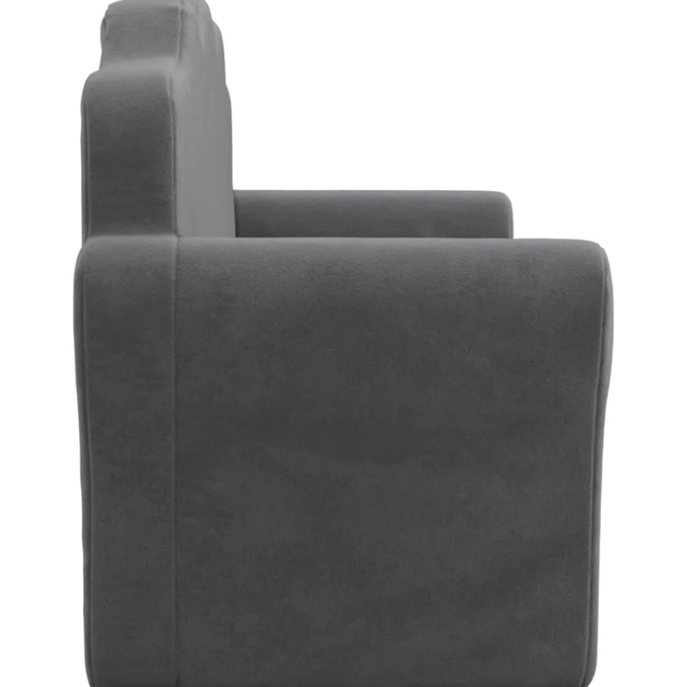 Niños vidaXL Mobiliario Para Bebés Y Niños Pequeños-Sofá para niños de 2 plazas felpa suave gris