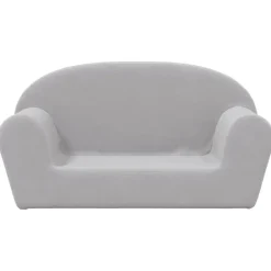 vidaXL Sofá para niños de 2 plazas felpa suave Gris claro Hot