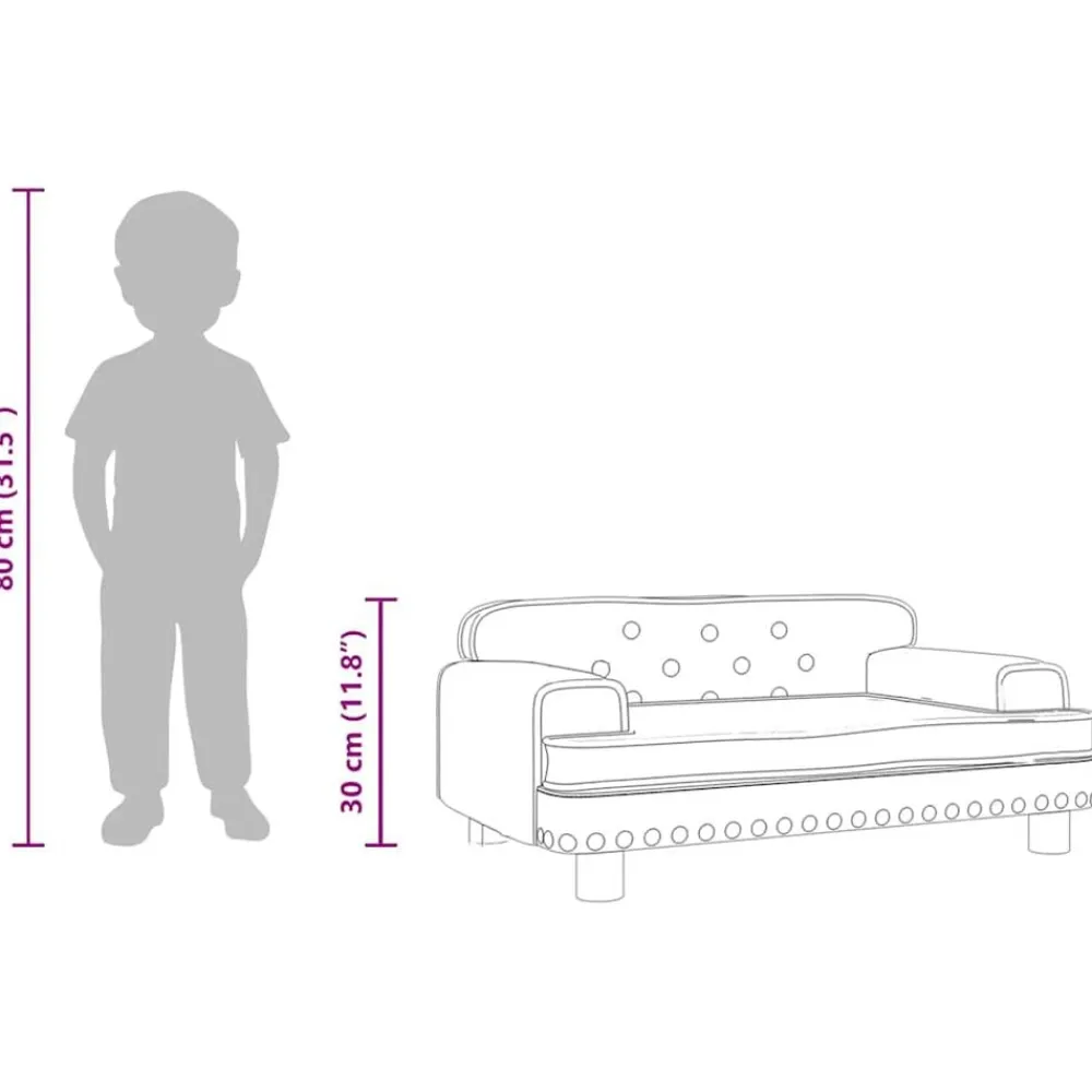 Niños vidaXL Mobiliario Para Bebés Y Niños Pequeños-Sofá para niños de cuero sintético 70x45x30 cm