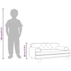 Niños vidaXL Mobiliario Para Bebés Y Niños Pequeños-Sofá para niños de cuero sintético 70x45x30 cm