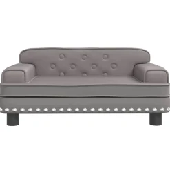 vidaXL Sofá para niños de cuero sintético 70x45x30 cm Gris Sale