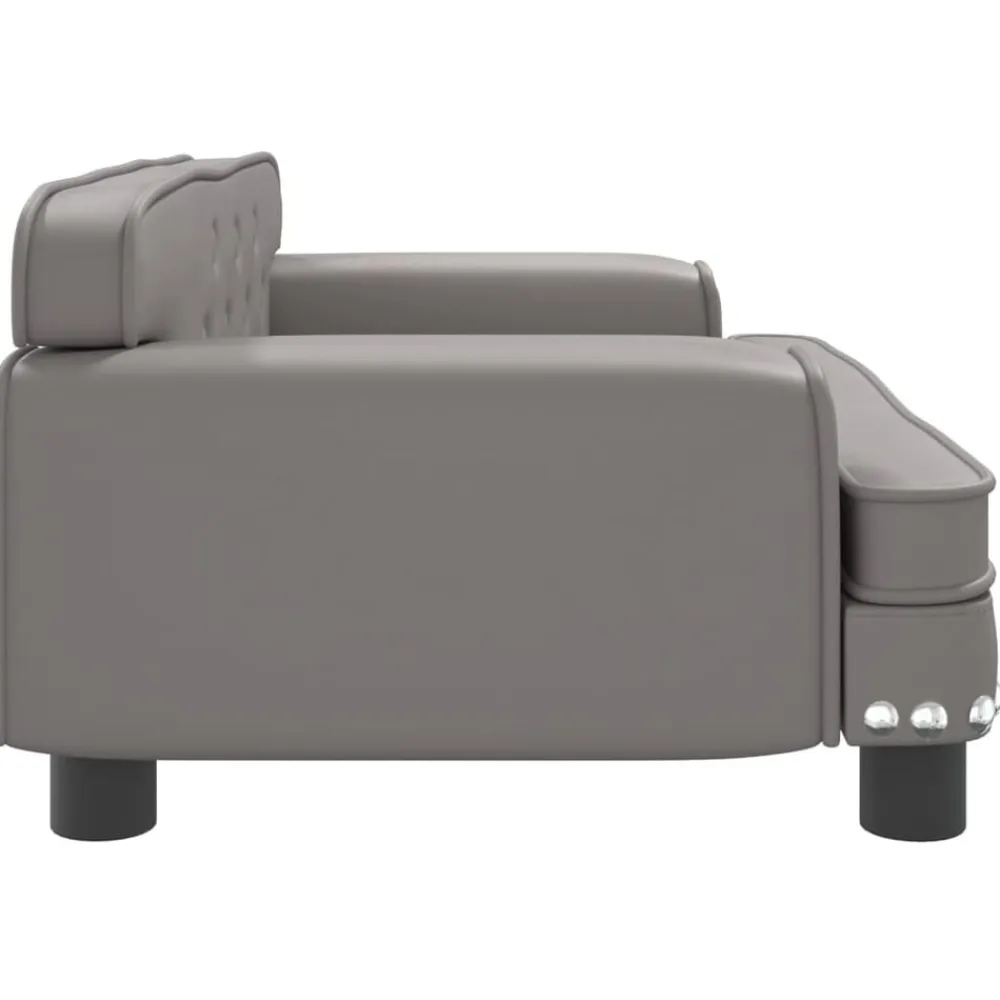 vidaXL Sofá para niños de cuero sintético 70x45x30 cm Gris Sale