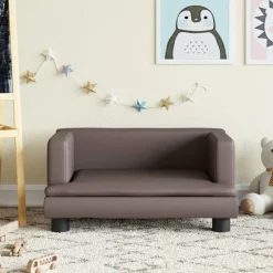 vidaXL Sofá para niños de cuero sintético marrón 60x40x30 cm Marr&oacute;n Clearance
