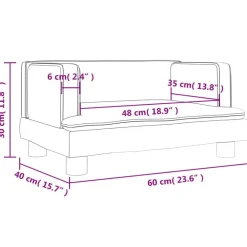 vidaXL Sofá para niños de cuero sintético marrón 60x40x30 cm Marr&oacute;n Clearance