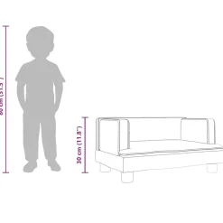 vidaXL Sofá para niños de cuero sintético marrón 60x40x30 cm Marr&oacute;n Clearance
