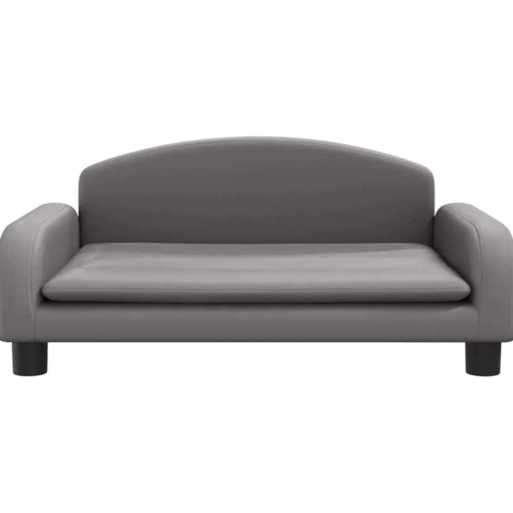 vidaXL Sofá para niños de cuero sintético 70x45x30 cm Gris Clearance